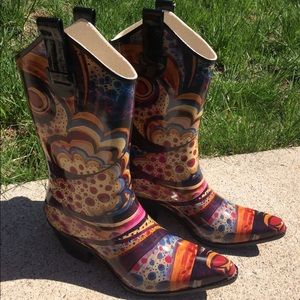 Corkys Rodeo Multi Swirl Rain boots